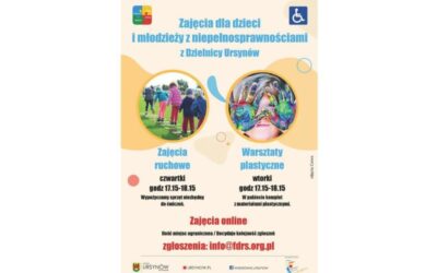 Zajęcia dla dzieci i młodzieży z niepełnosprawnościami z dzielnicy Ursynów